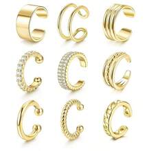 1PC Ear Cuff Earrings For Women Non Piercing Gold Ear Cuffs Gold Plated Ear Cuff For Non Pierced Ears Clip On Cartage Earring Fake Earrings Man Lightweight