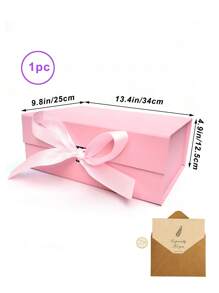 Foldable Thick Cardboard Gift Box, Suitable For Gift Wrapping, Rectangular, Magnetic Closure Lid, With Ribbon, Can Be Used As Groomsman Proposal Box, Wedding, Christmas, Halloween, Birthday Gift Packaging, School Supplies, Back To School Supplies, Etc.