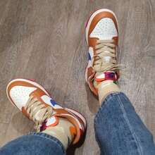 Nike Dunk Classic Casual Low-Top Retro Sports Lace-Up Unisex Sneakers-DH9765-101 - Orange/Blue - View 5