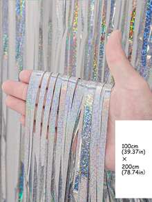 Cortinas con flecos de lámina ondulada de color azul verdoso/aguamarina, decoraciones para fiestas, fondos de fiesta, cortinas de lentejuelas y flecos para fotografía, decoración de fiestas temáticas, fiestas de cumpleaños, bodas, Navidad, graduación y aniversarios - Multicolor - Ver 12