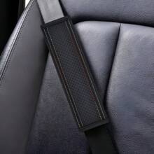 1pc PU Leather Embossed Car Seat Belt Cover, All Season Universal Auto Interior Accessories,Car Accessories - one-size - View 24