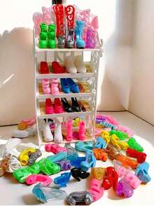 60 件女孩娃娃节日礼物玩具配件，30 厘米娃娃/11.5 英寸娃娃 10 件随机时尚连衣裙、10 双随机鞋子、10 个包、4 个皇冠、10 条项链、10 个耳环，适合 11 英寸娃娃、娃娃服装、大娃娃、小娃娃、衣服、房子、配饰、娃娃服装、娃娃服装、娃娃服装、娃娃配饰、娃娃配饰 - 彩色 - 查看 8