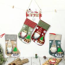 1pc Christmas Stockings, Faceless Old Man Figurine, Three-Dimensional Christmas Linen Stockings, Candy Bag, Gift Bag Pendant Home Decor Christmas Decorations Room Decor - Multicolor - View 5