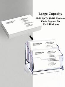 Transparent Acrylic Business Card Holder Business Card Holder, Suitable For 80 Business Cards, Desktop Accessories, Office Display