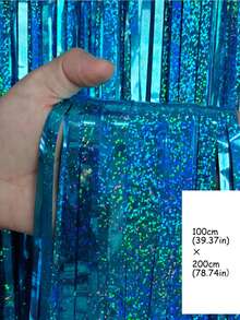 Cortinas con flecos de lámina ondulada de color azul verdoso/aguamarina, decoraciones para fiestas, fondos de fiesta, cortinas de lentejuelas y flecos para fotografía, decoración de fiestas temáticas, fiestas de cumpleaños, bodas, Navidad, graduación y aniversarios - Multicolor - Ver 11