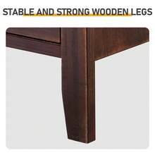 Drawer Cabinet, Side Table, Bedside Table, Storage Table, Brown P2 Density Board + Solid Wood Veneer Frame 75*40*61CM Two Drawers With Upper Compartment Bedside Table Mid-Century Modern - 棕色 - 查看 12