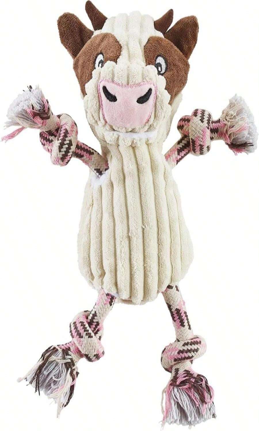 Outward Hound Scrunch Bunch Duck Interactive Plush Squeaky Dog Tug Toy - Xanh và trắng - Xem 1