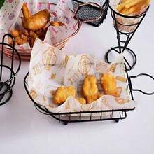 50pcs  Artistic Gold Pattern Baking Paper | Retro Emblem Love Pattern Cake Mat/Dessert Packaging Appearance Practical Dual Online - 白色 - 查看 4