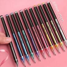 12/18/36/48/60 Sparkling Gel Pen Colored Neutral Pen Ballpoint Pen Hand Account Pen Children's Luminous Sparkling Star Notes Special Color Pen Mini Sparkling Pen Candy Color Marking Pen Set Fluorescent Pen 1 0 Neutral Pen (Random Style And Color)