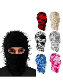 1pc Unisex Warm Street Fashion Funny Balaclava Knit Hat, Autumn/Winter Couples Cold-Proof Ski Mask Cap, Suitable For Cosplay, Halloween Party Winter Women