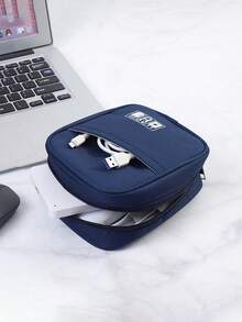 1 件大容量纯色数码收纳包，防震数据线充电器，数码杂物分类收纳包，多功能收纳包，多种颜色可选充电器盒移动电源手机充电器数码相机配件 - 彩色 - 查看 9