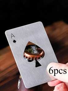 1/4pcs Spades A Heart Portable Stainless Steel Bottle Opener, Can Be Put In Your Wallet And Pocket, Suitable For Home, Wedding Party, Groomsmen Bridesmaids Gifts, Party Favors, Suitable For Opening Beverage Bottle Caps, Glass Bottles Drinks, Etc., One-Piece Design Is Easy To Clean, Interesting And Creative Design., Valentine's Day Party, Home Decor, Home Gifts - Multicolor - View 17