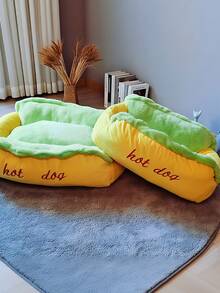 1 - Piece Hot Dog Shaped Pet Bed, Cute Plush Dog Bed For Small & Medium Dogs (Shiba Inu, Pomeranian, French Bulldog), Comfortable Warm Pet Nest , Fun Food - Themed Dog Bed For Indoor Use, Cozy Dog Cushion Bed For Sleeping & Lounging,Comfortable "Hot Dog" Pet Bed, Suitable For Small To Large Dogs And Cats - Multicolor - View 7