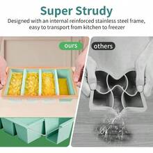 Silicone Freezer Tray For Sauce Cube: Silicone Freezing Tray For Broth Soup Storage Freeze 250mL 125mL Souped Portion - 綠色 - 查看 4