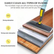 Spray Mop For Floor Cleaning, Dust Mop With 3 Pcs Washable Pads And 400 Ml Refillable Bottle For Household Or Commercial Use Wet Mop For Hardwood Laminate Tile Ceramic - Miếng lót Gray-08-2 - Xem 4