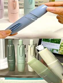 5 件/1 件渐变色按钮点胶、用于计划器的大容量修正带、带可填充墨盒的学生点胶笔、极简安静修正带 - 彩色 - 查看 1