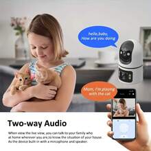 4MP 双镜头 WiFi 安全摄像头，支持 AI 人体追踪、彩色夜视和双向音频，适用于家庭安全 - 白色 - 查看 8