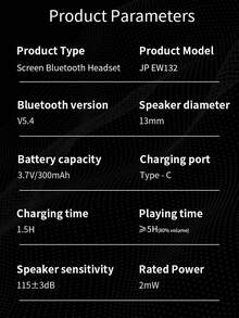 Jeep EW132 Sport Fones de ouvido à prova d'água com tela sensível ao toque Fones de ouvido de música de alta qualidade com microfone