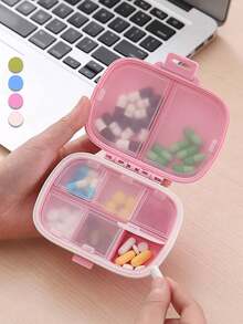 4/1pcs 8-Slot Pill Box, Portable Sealed Pill Case, Mini Waterproof Moisture-Proof Travel Pill Storage Box, Small Pill Box, Wallet Vitamin Fish Oil Divider Container, Suitable For Outdoor Camping, Hiking, Fishing, Mountaineering, Travel, Vitamin And Supplement Storage, Small Pill Bottle