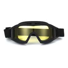 Gafasácticas para montañ, gafas de sol de tiro, a prueba de viento, control de, gafas de motocross CS, 3 lentes reemplazables para motocicleta - Lente amarilla negra - Ver 2