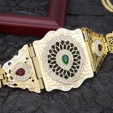 1piece Chic Morocco Caftan Belt Rope Tassels Chain For Women Gold Color Hollow Arabesquitic Arabic Bridal Robe Belt Summer, School Fall, Autumn, Halloween - Metal Belt Accessories - View 14