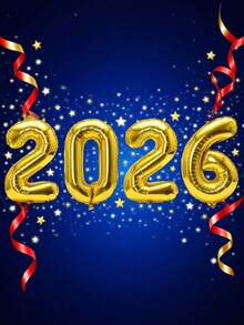 4 件/套 2026 数字铝箔气球套装，新年气球，适用于派对装饰、节日家居装饰、新年派对装饰、室内外装饰、家庭聚会、庆祝装饰、圣诞节 - 彩色 - 查看 10