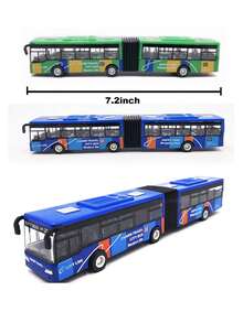 1:64合金压铸巴士模型车城市快车1:50豪华双层巴士灯光音乐铸造车金属玩具趣味回力儿童男孩礼物热销飞机救护车压铸巴士巴士玩具玩具巴士返校 - 藍色 - 查看 7