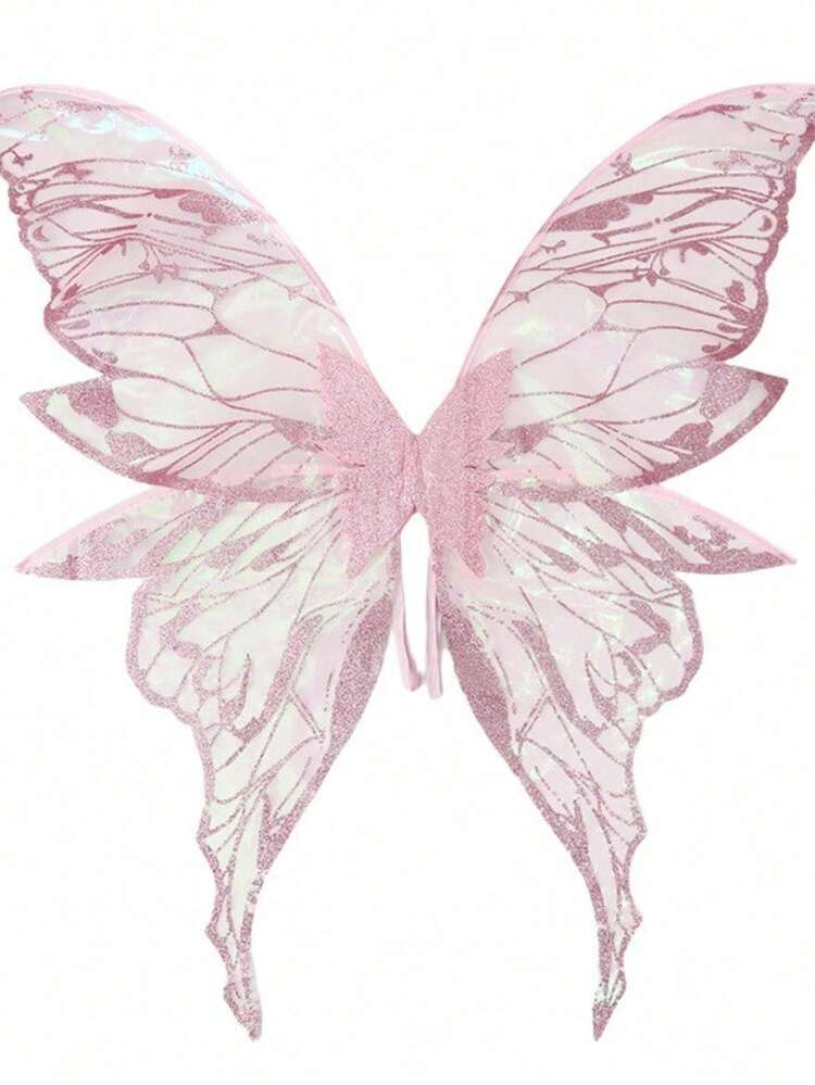 1 件/4 件加大码四叶金箔蝴蝶翅膀，闪亮透明仙女翅膀服装，适合女性，万圣节、圣诞节天使翅膀 - 彩色 - 查看 19