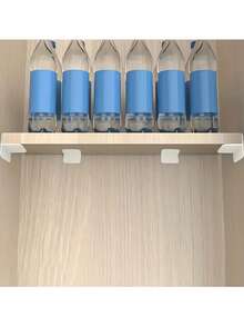 5pcs Self-Adhesive Furniture Wall Anchors, White Plastic Anti-Tip Brackets For Bookshelves,No-Drill Anti-Tip Safety Locks For Cabinets, Shoe Racks, And Bookshelves, Plastic Material, Non-Electric