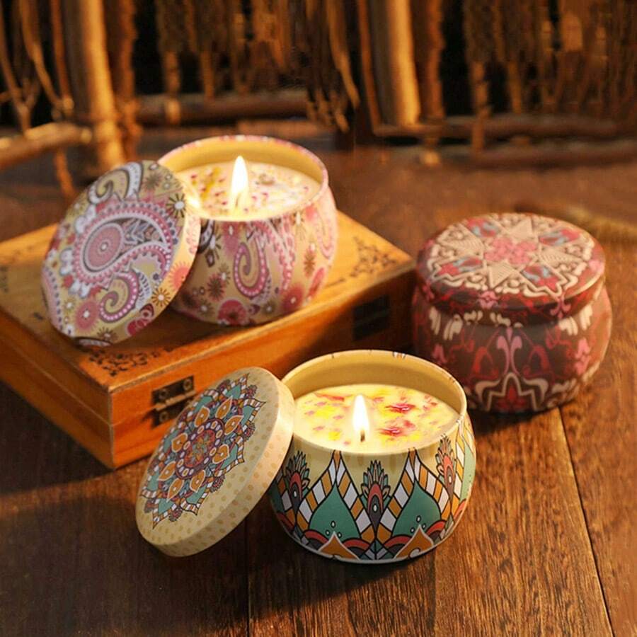 Juego de velas perfumadas, caja de regalo de velas de soja de aromaterapia para decoración del hogar, velas con flores para bodas y decoraciones navideñas, regalo perfecto para familia, yoga, Acción de Gracias, Navidad, cumpleaños, Día de la Madre, maestro, Día de San Valentín, boda