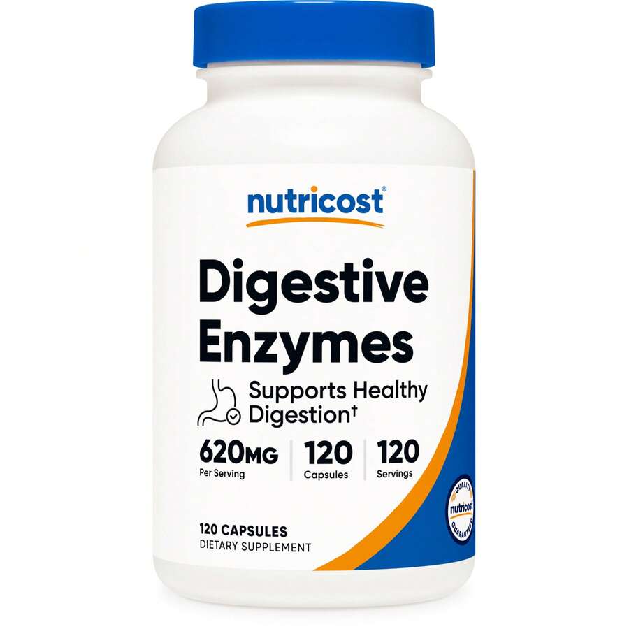 Nutricost Digestive Enzymes 620mg, 120 Capsules - Complete Digestive Enzyme Supplement | Digestive Enzymes Supplement, Digestive Support, Non-GMO, Gluten Free, Premium Quality, Vitamins Supplements - 其他 - 查看 1