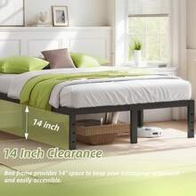 Bed Frame Heavy Duty Metal Full Platform Bed Frame With Under Bed Storage No Box Spring Needed Easy Assembly Noise Free Non Slip 14 Inch Full