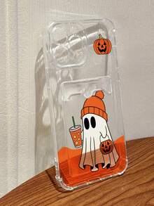 南瓜幽灵彩绘透明卡槽柔软硅胶全身保护手机壳，兼容 16/11/16pro/16plus/16promax/16e/15Promax/13/14/12/XS/XR/7G/8P、Galaxy、11/12Pro/12/12X/13Pro/14Pro/15Pro/、Redmi 10/9/Note9/12c/Note11pro/Note8Pro 防水防震防摔防刮 - 彩色 - 查看 5