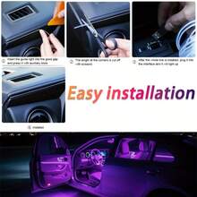 Upgraded 118.11 Inch RGB LED Car Interior Light Strip - 16 Million Colors With APP Control & Music Sync, 5V USB Powered, Flexible Neon Car Decorative Light/Christmas Ambience Light, Premium Choice For Automotive Decor Lovers, Flexible Ambient Lighting For Car Interior (Dashboard/Door/Center Console) & Holiday Decor, High-Quality LED For Enthusiasts. Please Refer To The Video For Specific Installation Methods; Contact Customer Service For Assistance If Unclear. - 300cm/118inch RGB APP neon LED - 查看 11