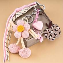 Bộ 2 móc khóa cao cấp, móc khóa nghệ thuật bền chắc với họa tiết cốc cà phê và hoa (thiết kế trang nhã), và họa tiết gấu và táo, phụ kiện thời trang cho túi xách, có thể treo trên túi xách và chìa khóa xe, quà tặng cao cấp độc đáo. - Nhiều màu - Xem 11