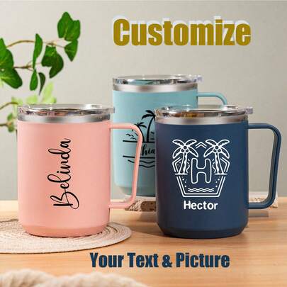 Taza de café personalizada para dama de honor, taza de viaje, taza grabada con nombre personalizado, taza de café aislada, vaso con asa, regalos para la fiesta de la novia, regalo de San Valentín para mujeres, multifuncional, reutilizable, fácil de limpiar, exquisita, linda, de moda, adorable, personalizada, única, regalo ideal para él