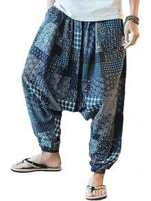 Mens Womens Harem Pants Loose Fit Boho Yoga Hippie  Drop Crotch Trousers-20256688 - Phong cách 7 - Xem 8