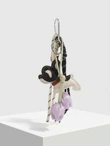 INS 风格，酷女孩氛围，钥匙扣，汽车钥匙扣，风格系列吊坠，法国斗牛犬吊坠，人造花，钥匙扣，绳装饰腕带，适合女孩、女士、办公室、学校，送给她的小礼物，可以提升您的优雅，可拆卸，两种吊坠 - 彩色 - 查看 2