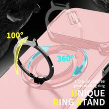 360°旋转防摔手机壳支架适用于 Apple 11/12/13/14/15/16 Pro Max、S22/23/24+ UA04/A05/A14/A15/A24/A25/A34/A54S 系列、Moto、Pixel、Redmi - 粉色 - 查看 3