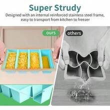 Silicone Freezer Tray For Sauce Cube: Silicone Freezing Tray For Broth Soup Storage Freeze 250mL 125mL Souped Portion - Nước - Xem 3