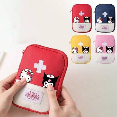Sanrio 1 pieza Botiquín médico de emergencia impermeable de nailon Sanrio Hello Kitty, bolsa médica y de prevención de epidemias portátil con cremallera roja, bolsa de almacenamiento médico de emergencia familiar para viajes y campamentos, bolsa médica, bolsa de almacenamiento médico, botiquín de primeros auxilios, accesorios de viaje, organizador de viaje, artículos de viaje necesarios, suministros de viaje, bolsa de viaje, vacaciones universitarias, crucero, campamento al aire libre de verano, necesidades para senderismo y caza