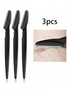 6/12/30pcs/Set Eyebrow Razor Kit, Eyebrow Trimmer & Shaver, Exfoliating Skin Scraper, Body Hair Removal Trimmer & Facial Eyebrow Razor Set With Long Handle Blades & Protective Cover, Suitable For Travel, Unisex Eyebrow Grooming Tool