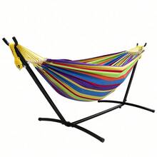 Double Hammock With Stand Included 450lb Capacity Steel Stand, Premium Carry Bag Included And Two Anti Roll Balance Beam - Tropical - View 5