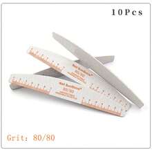 Bộ 5/10 chiếc dũa móng tay chuyên nghiệp hình lưỡi liềm, dũa móng tay hai mặt, có thể giặt được, dũa móng tay bằng gỗ hai mặt, dũa móng tay cong chuyên nghiệp có thể tái sử dụng cho làm móng tay và móng chân. - Nhiều màu - Xem 19