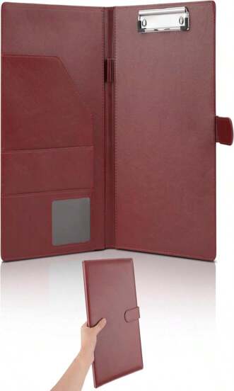 JTTJDB Professional Padfolio, Multi Function Faux Leather Portfolio Binder With Clipboard - Interview Resume Folder, Legal Document, Business Card Holder, For Office, Conference, Interviews (Black)