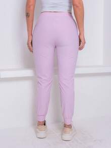 Women's Polyester Tie Pants - Màu Hồng baby - Xem 6