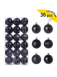 36pcs/Set Christmas Balls Set - Assorted Styles, Plastic Hanging Decorations For Christmas Tree, Bohemian Style, Ideal For Thanksgiving, Christmas Decorations, Scene Decor, Festivals Decor, Room Decor, Home Decor, Offices Decor, Theme Party Decor, Christmas Decor, Christmas Balls Winter Christmas Decorations Home Christmas Gifts Christmas Decor