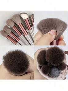 A Set Of 13 Pieces Of Fashionable Limited Edition Soft Makeup Brush Set, With Soft Makeup Bag, Fashionable Girl Supplies, Made Of High-Quality Fiber, Rendering Foundation, Concealer, Eye Shadow, Blush Lady Gift (5.51-6.88 Inches)