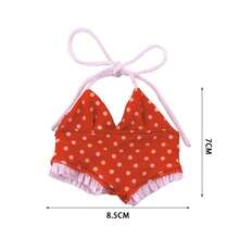 [Clothing Only] 17cm Fabric For Bikini, Doll Clothes, Summer Polka Dot Swimwear, Green Laabubu Doll Dress - Multicolor - View 3