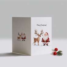 24pcs Holiday Christmas Greeting Cards With Envelopes - Various Santa Claus, Reindeer And Snowman Designs - Thanksgiving Cards, Suitable For Christmas And New Year 2025 - Paper Material